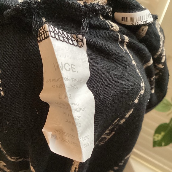 VINCE SHADOW STRIPE PRINT BLACK SIZE LARGE 1017 - Picture 6 of 6